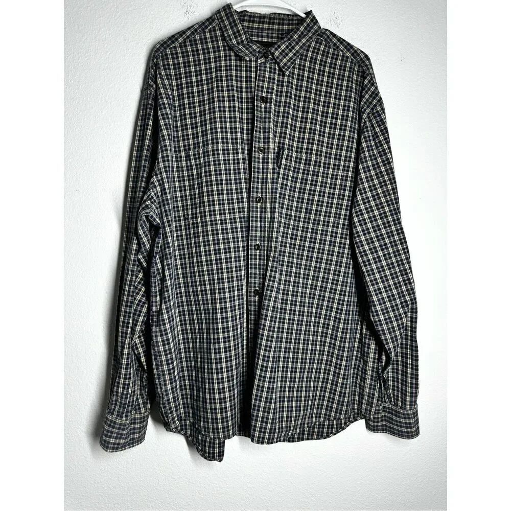 Abercrombie & Fitch Men’s Solid Plaid Button Up Shirt Long Sleeve Size L